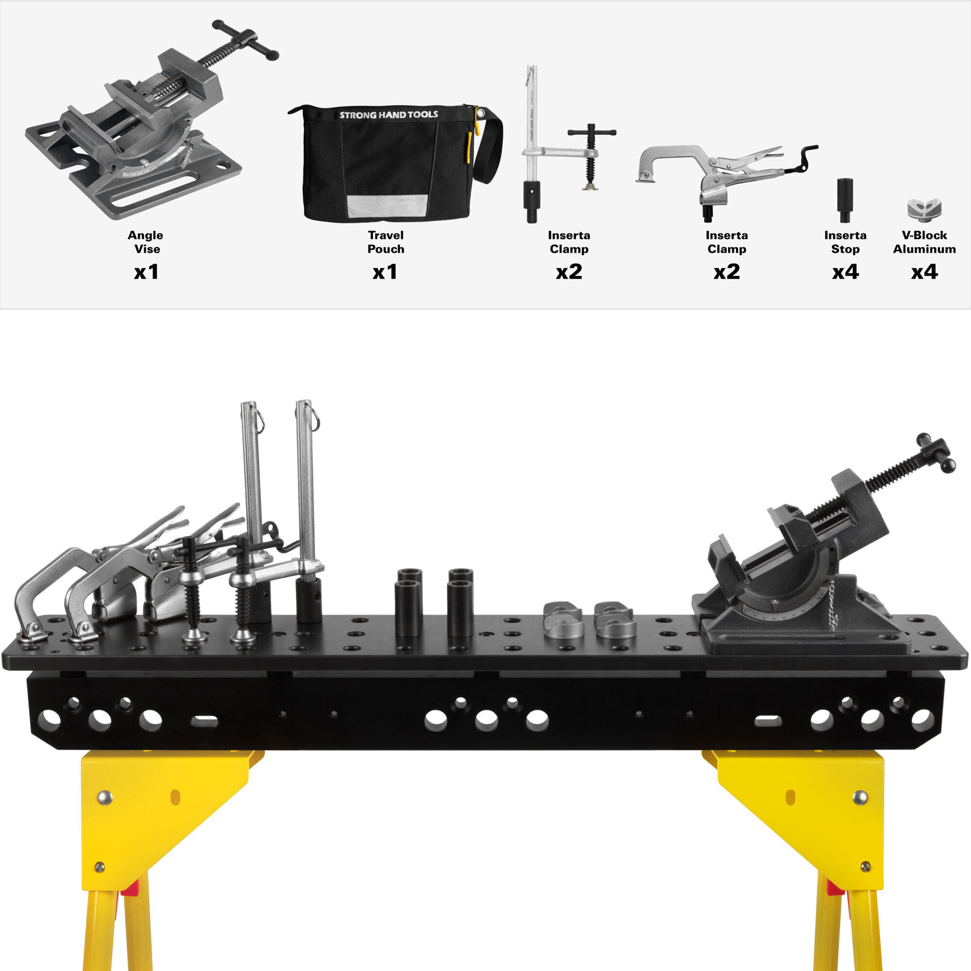Strong Hand Tools Adjustable Heavy-Duty Leg Package — 36in. x 6in. Plate, Cradle Vise Kit, Model# TSB366-AK4